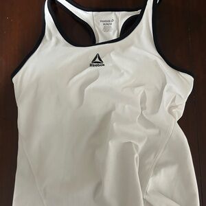 Reebok White Fitted Sleeveless Tank Top